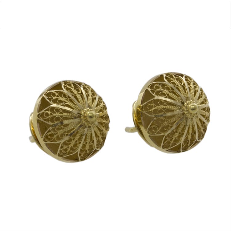 A Pair Of Gold Domed Earrings