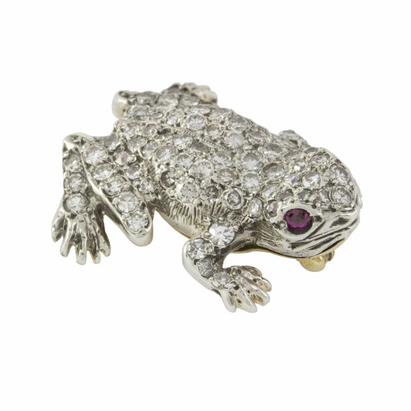 A Diamond-set Frog Brooch
