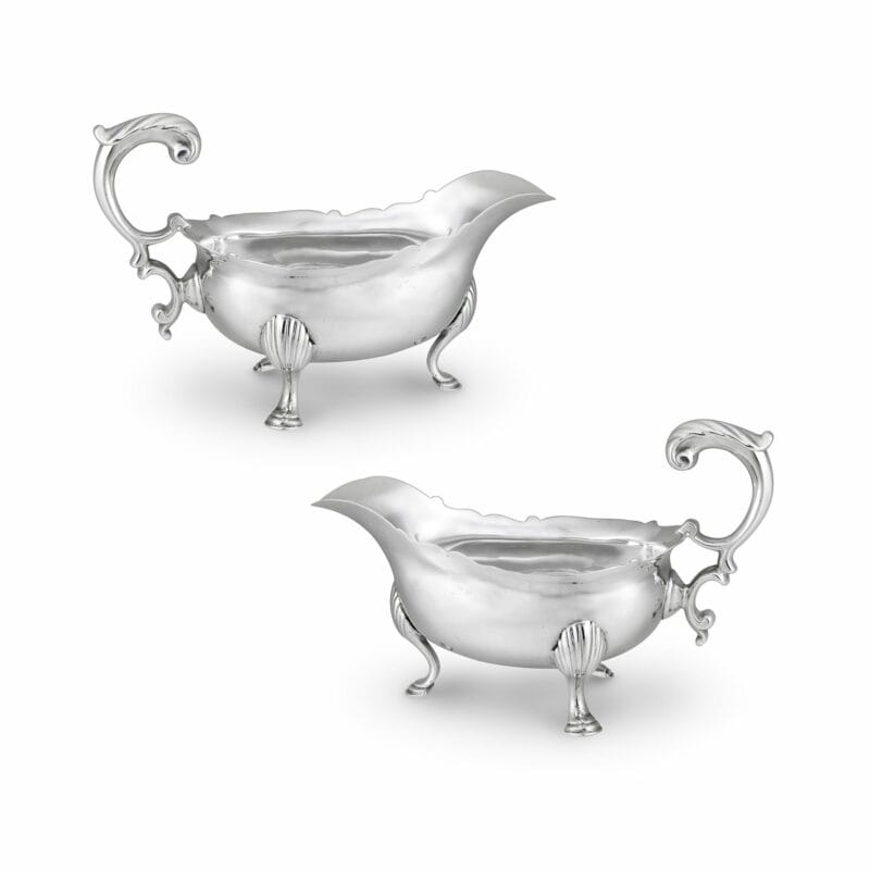 A Pair Of George II Silver Sauceboats