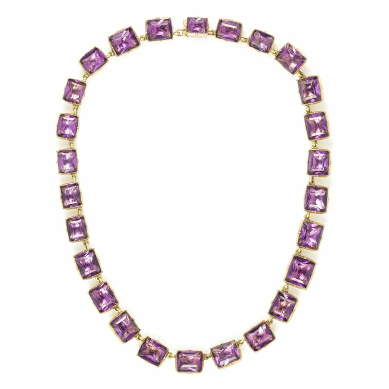 An Amethyst Paste Georgian Style Necklace