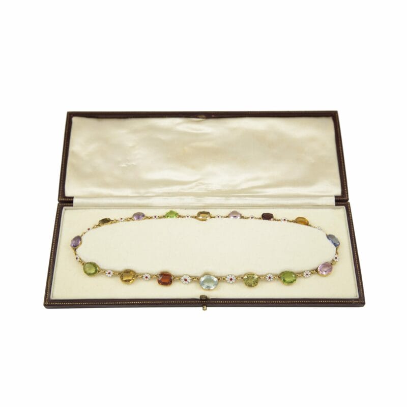 A Victorian Enamel And Gemset Necklace