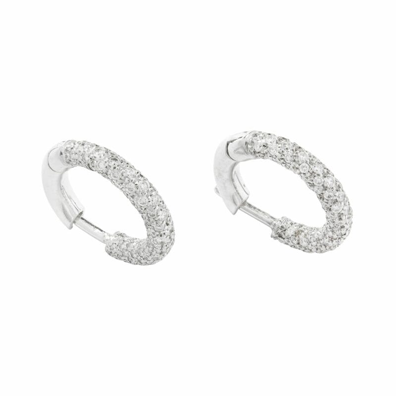A Pair Of Pavé-set Diamond Hoop Earrings