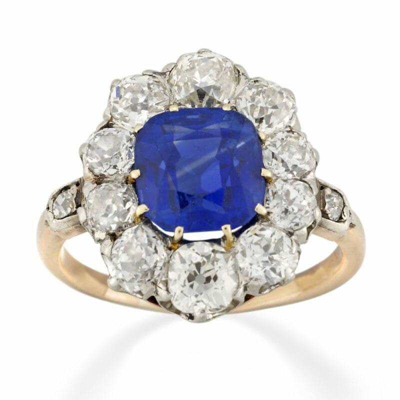 A Victorian Sapphire And Diamond Cluster Ring