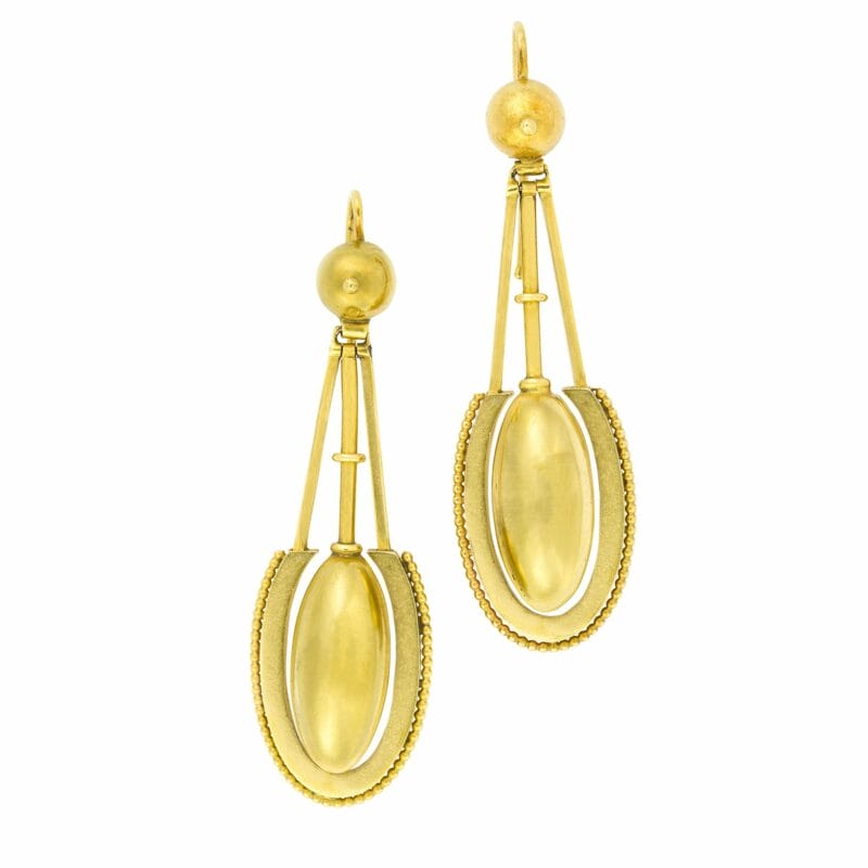 A Pair Of Victorian Gold Drop Earrings