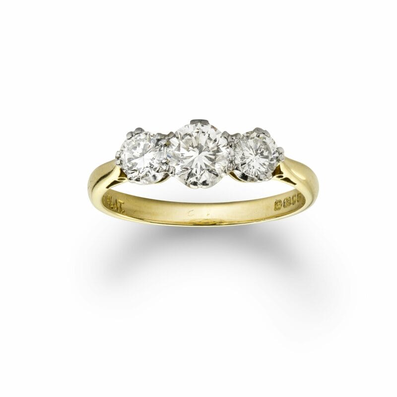 A Diamond Three Stone Ring