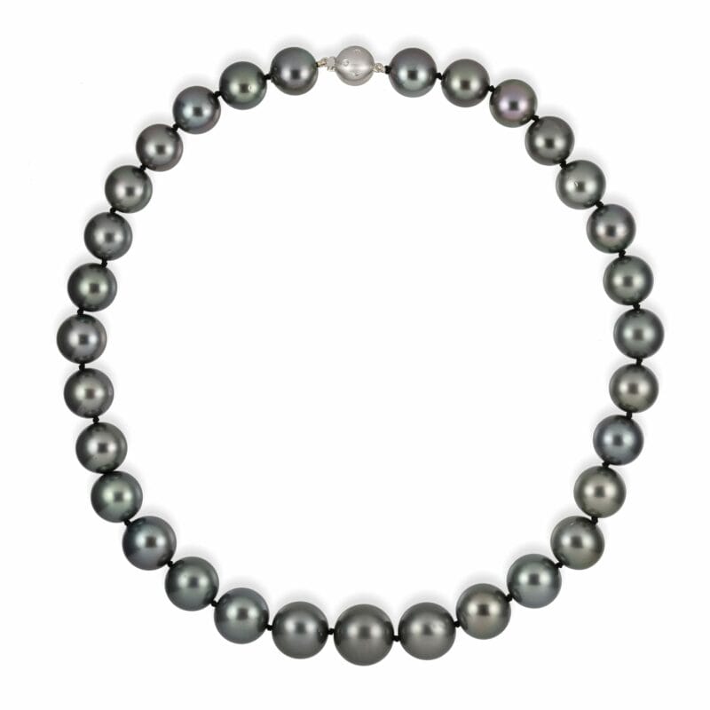 A Grey Tahitian Graduated Cultured Pearl Necklace