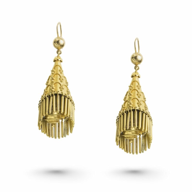 A Pair Of Antique Gold Drop Earrings