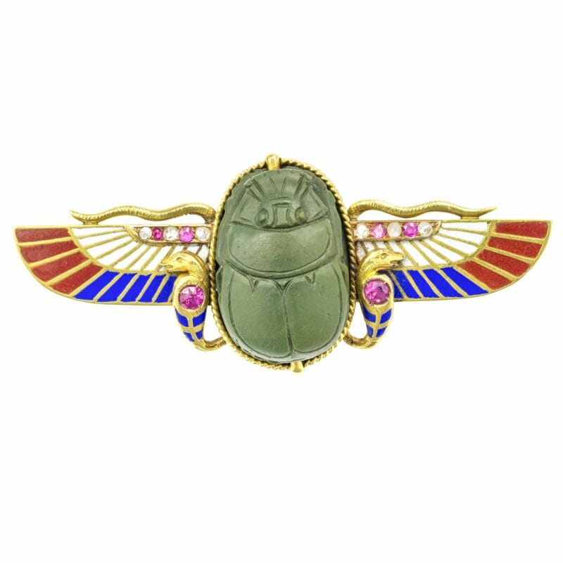 A Victorian Egyptian Revival Scarab Brooch