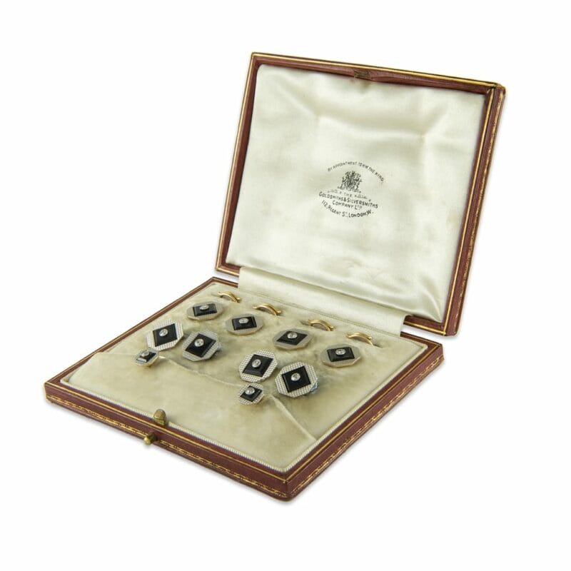 A Festival Of Britain Style Onyx And Diamond Dress Set