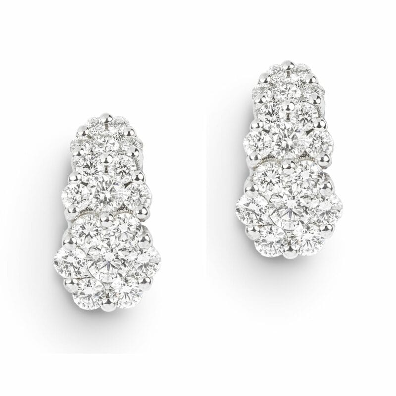A Pair Of Diamond-set Half Hoop Earrings
