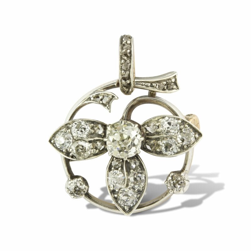 A Victorian Diamond Floral Brooch/pendant