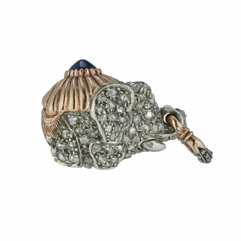 A Faberge Diamond-set Egg Pendant In The Form Of An Elephant