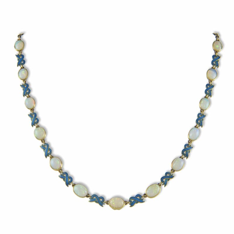 An Opal And Enamel Necklace