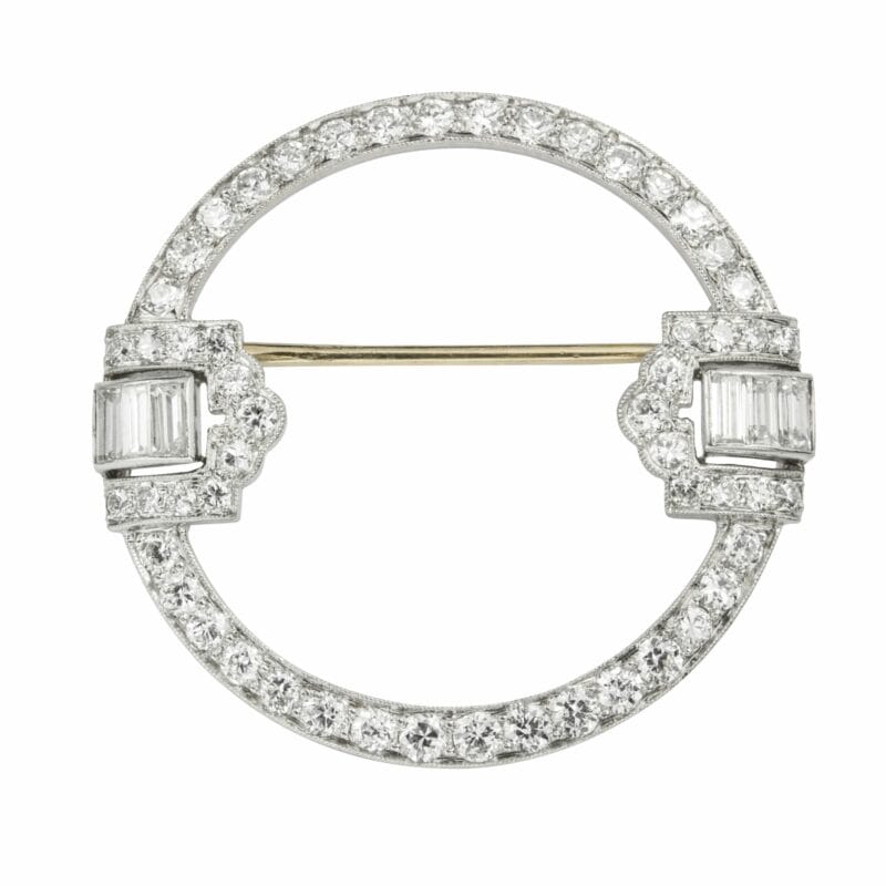 An Art Deco Diamond Circular Brooch