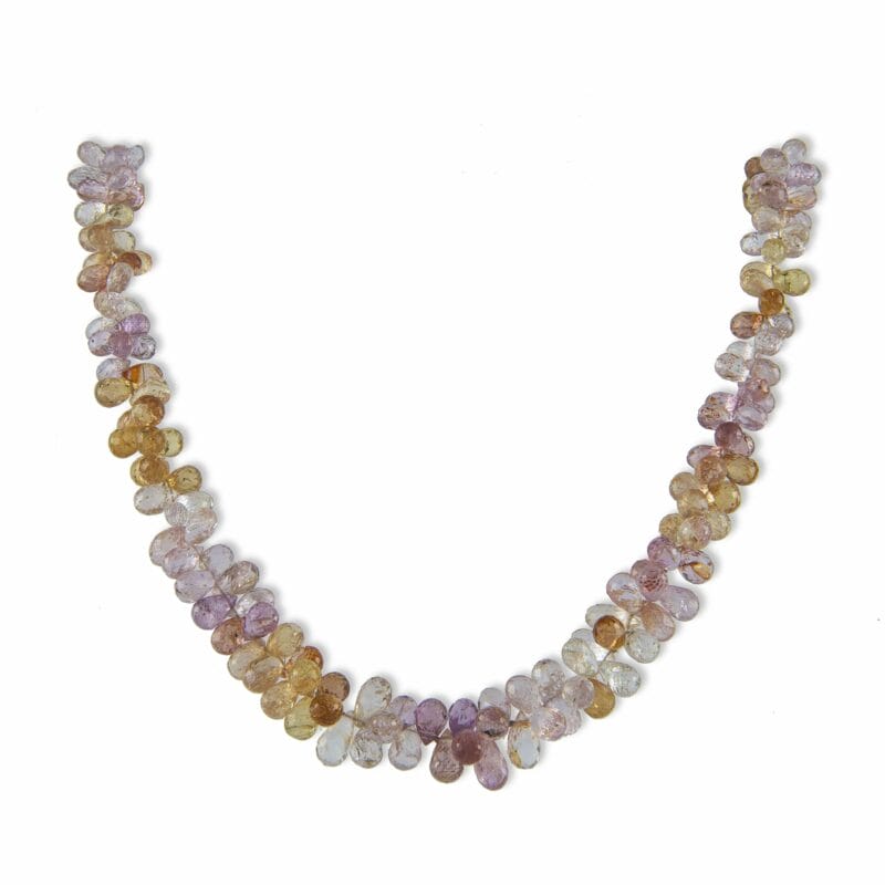 A Multi-colour Topaz Briolette Bead Necklace