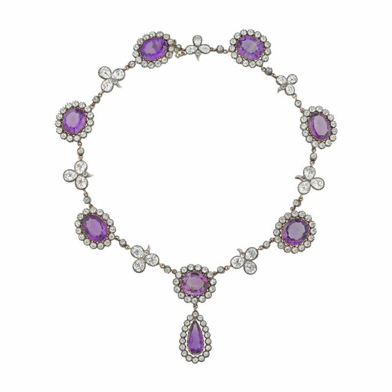 A Late Victorian Amethyst And Rock Crystal Necklace