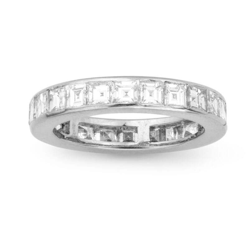 A Square-cut Diamond Set Full Eternity Ring