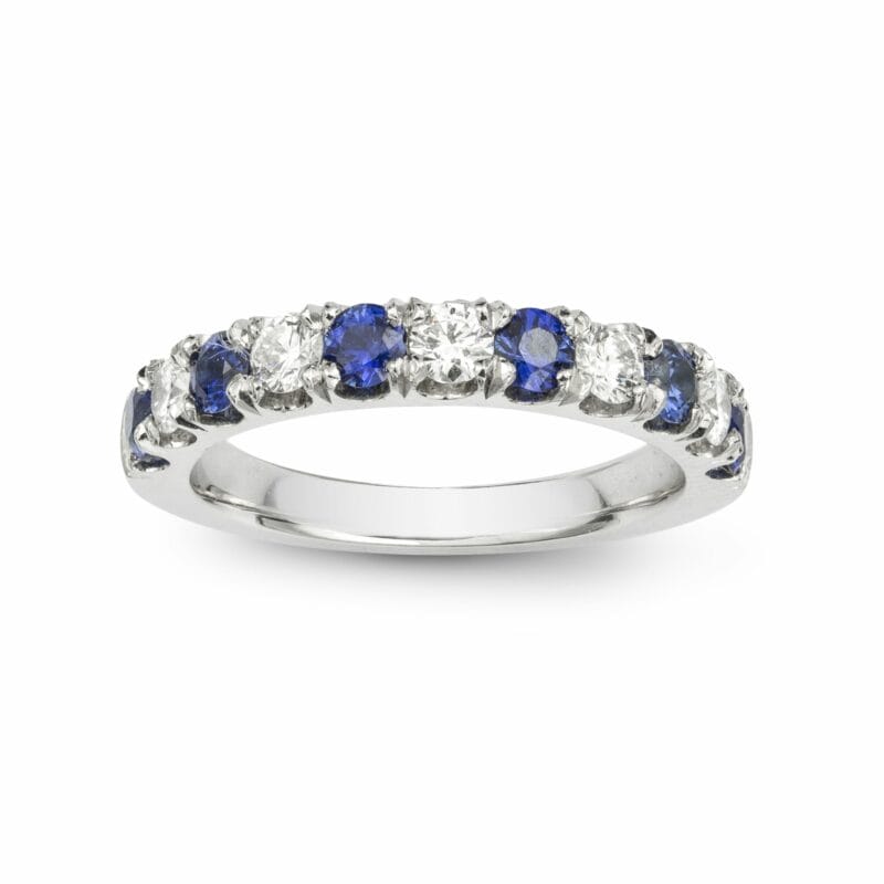 A Sapphire And Diamond Half Eternity Ring