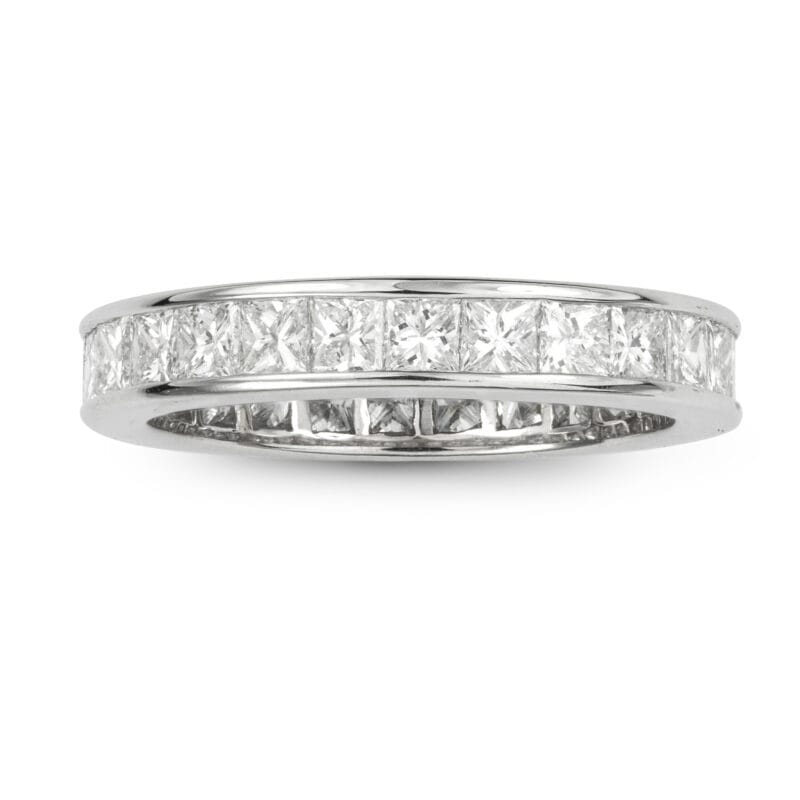 A Square-cut Diamond Set Full Eternity Ring