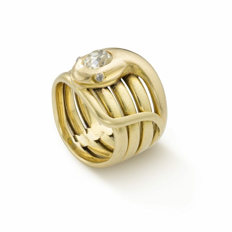 A Yellow Gold Serpent Ring