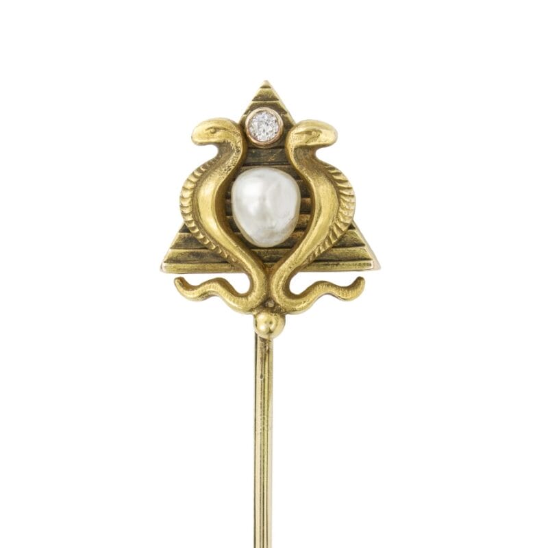An Egyptian Revival Masonic Gold Stick Pin