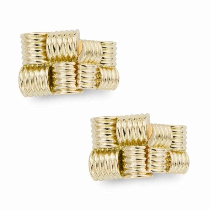 A Pair Of Square Gold Cufflinks
