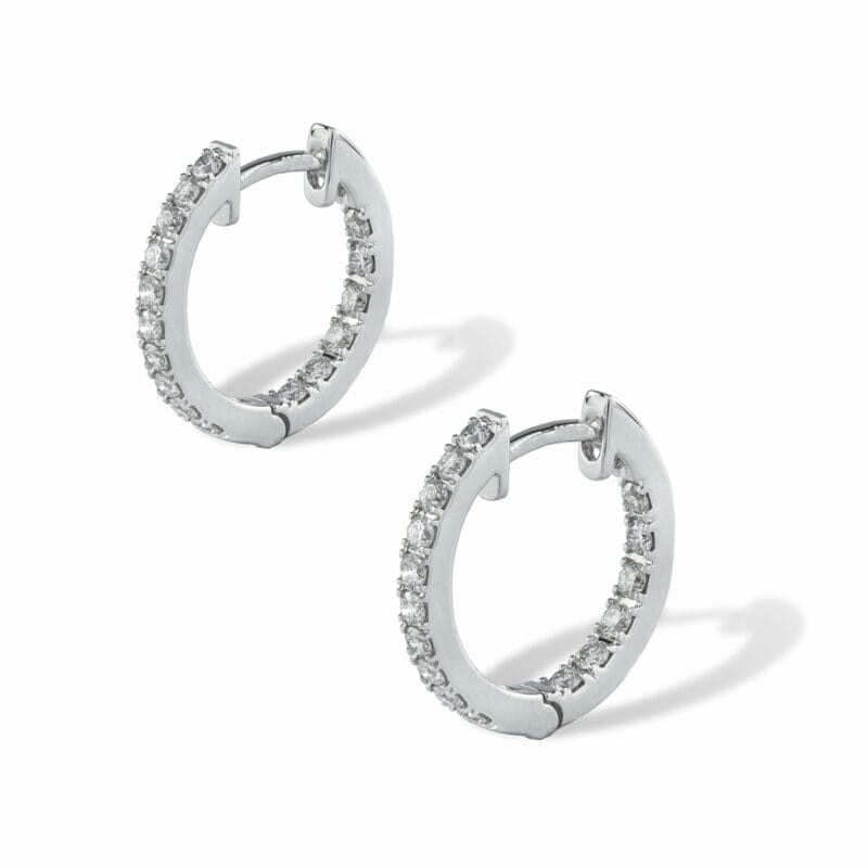 A Pair Of Diamond-set Hoop Earrings