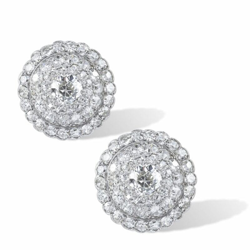 A Pair Of Bombe Diamond-set Earrings