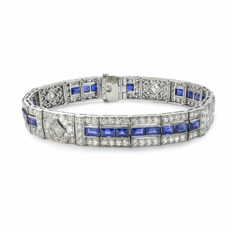 A Fine Art Deco Tiffany Sapphire And Diamond Bracelet