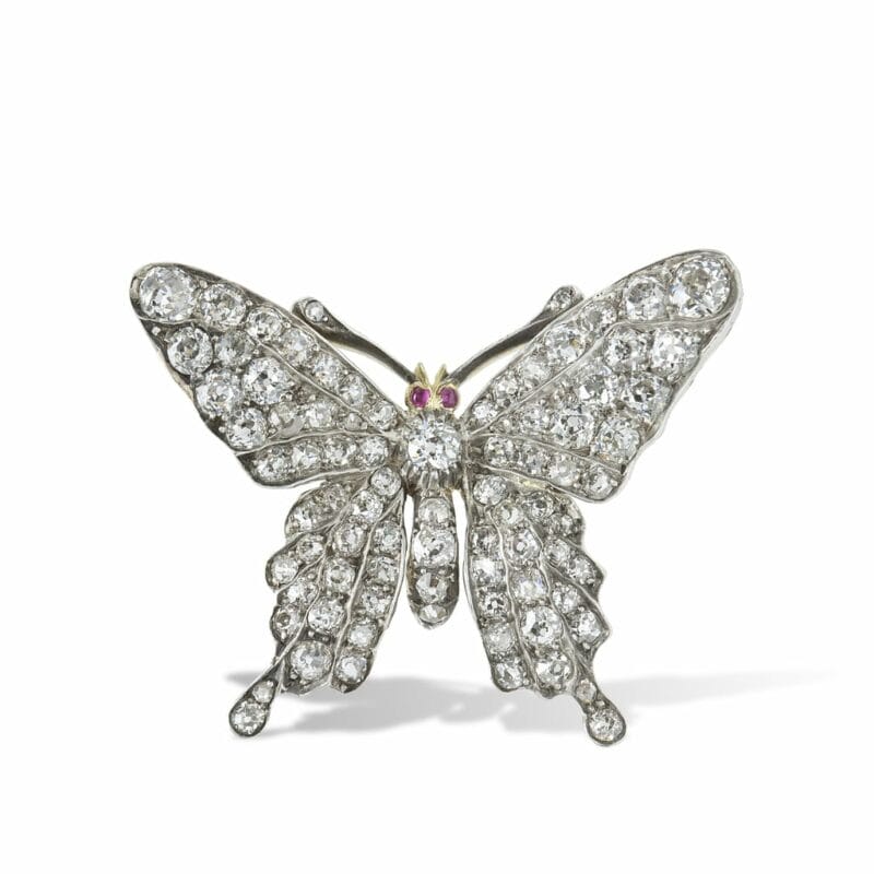 A Diamond Butterfly Brooch