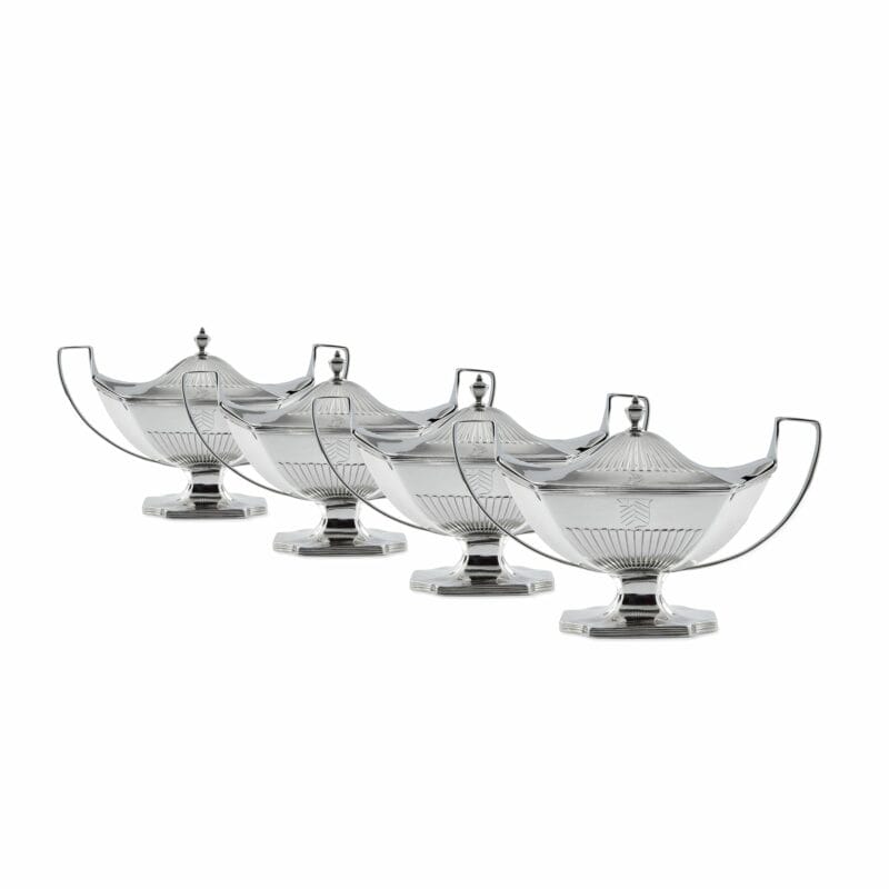 A Set Of Four George III Sauce Tureens And Covers
