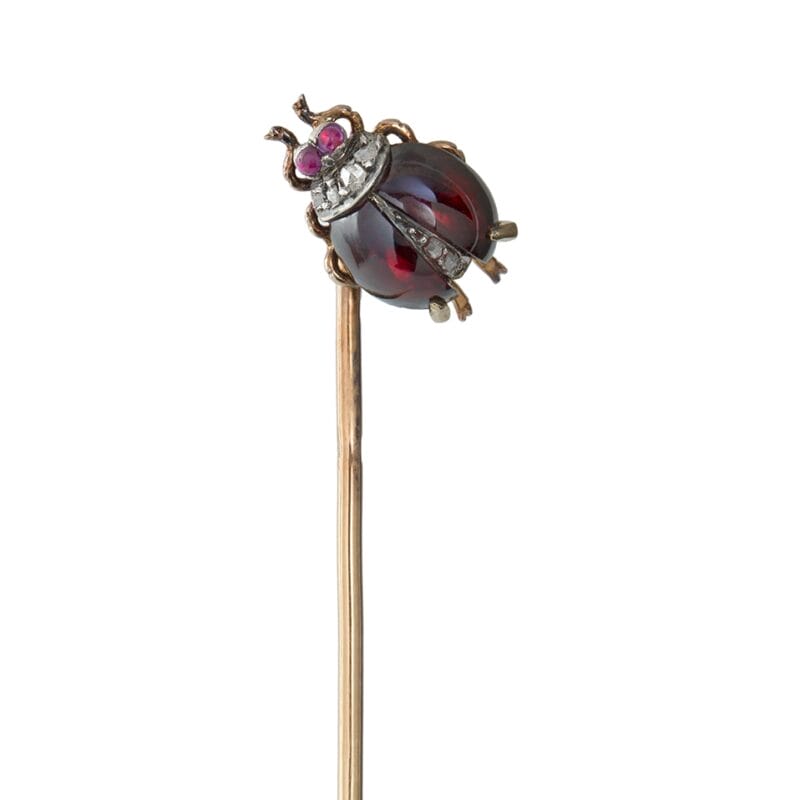 A Garnet And Diamond Ladybird Stickpin