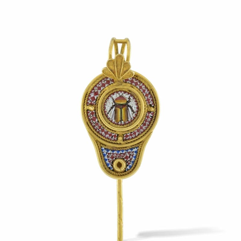 A Byzantine Revival Micro-mosaic Stick Pin By Antonio Carli