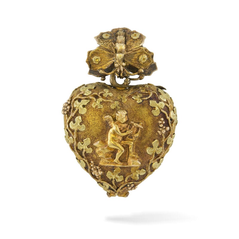 A Regency Gold Heart Locket Pendant