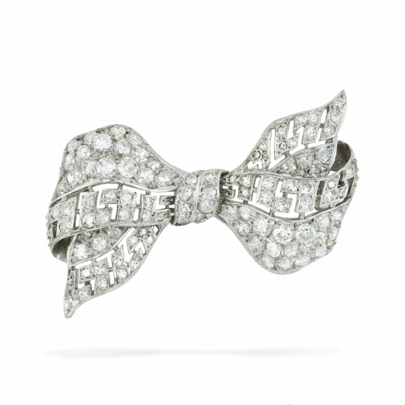 An Art Deco Diamond Bow Brooch