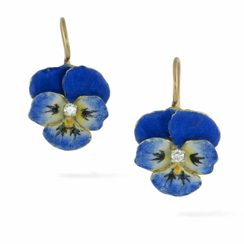 A Pair Of Pansy Flower Earrings