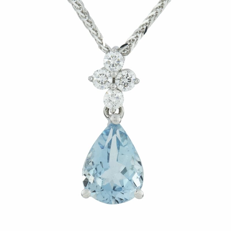 An Aquamarine And Diamond Pendant