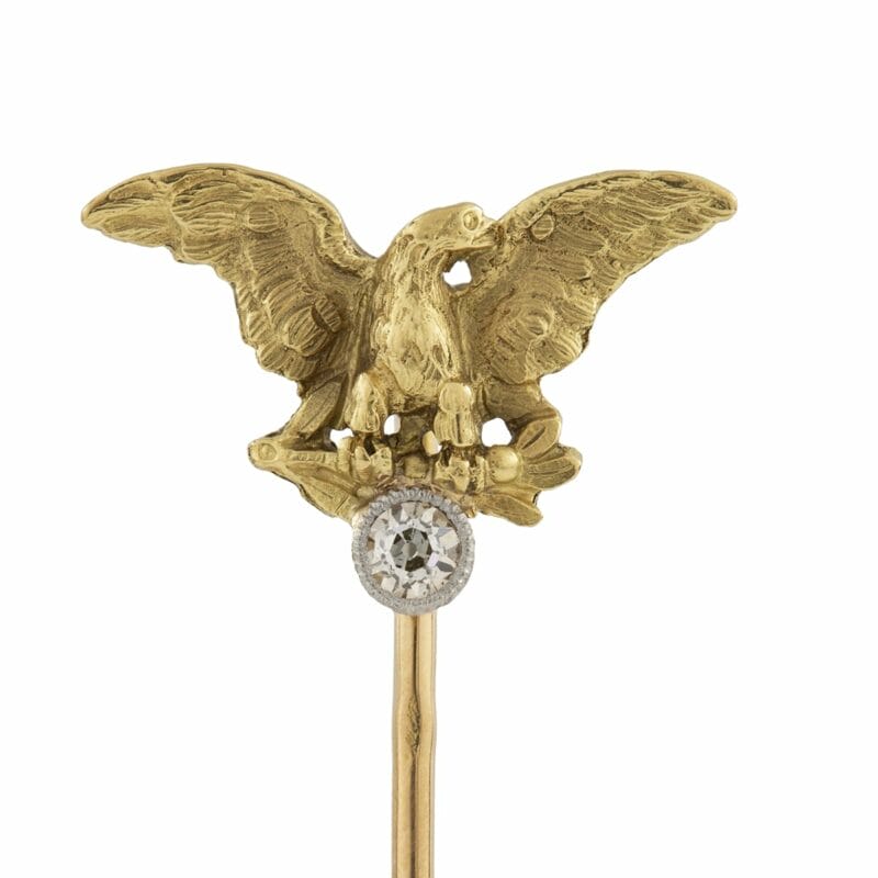 A Gold And Diamond Eagle Stick-pin