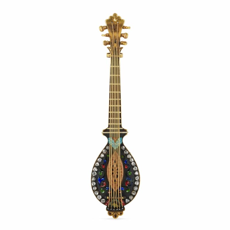 A Late 19th Century French Mandolin Brooch