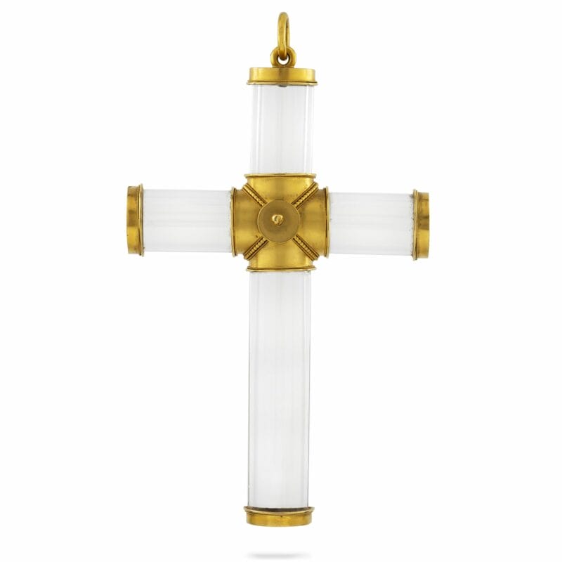 A 19th Century Gold And Rock Crystal Cruciform Pendant