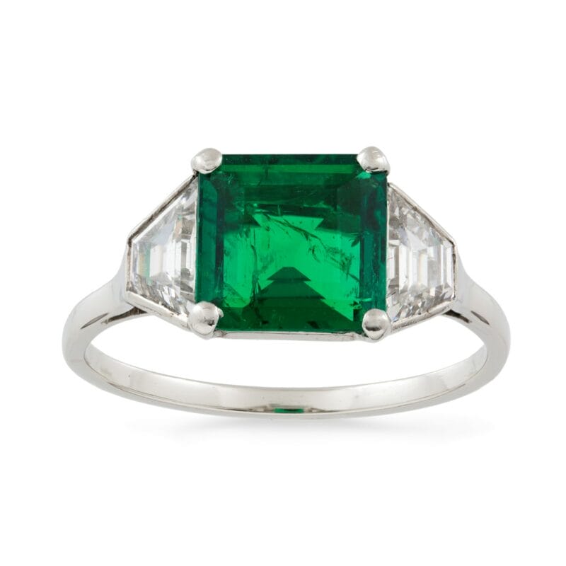 A Vintage Emerald And Diamond Ring