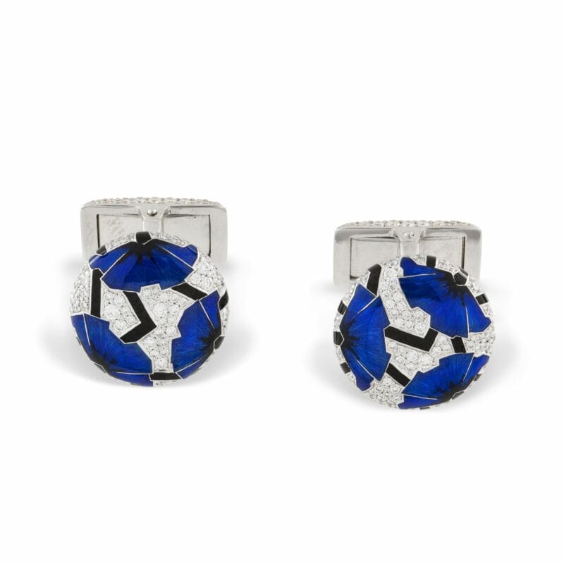 A pair of blue poppies cufflinks by Ilgiz F