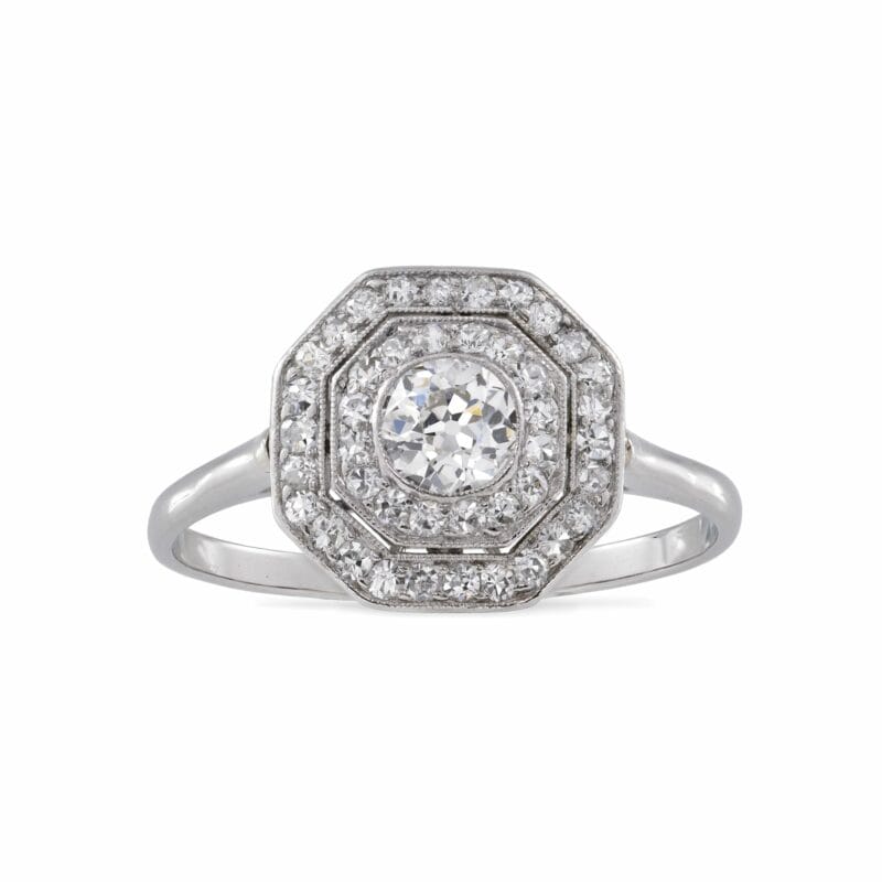 An Art Deco Diamond Double Cluster Ring