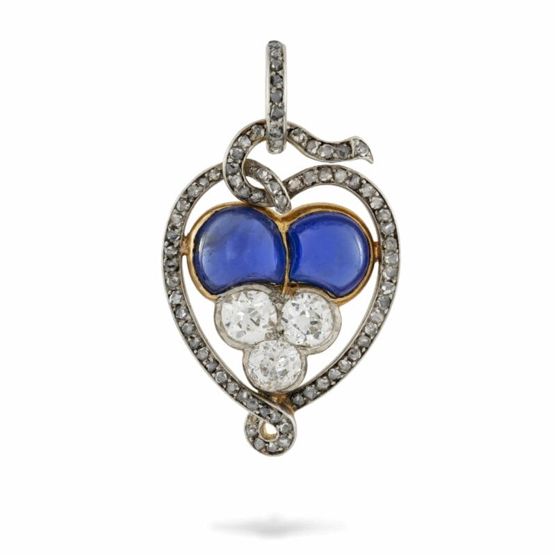 A Belle Epoque Sapphire And Diamond Pendant