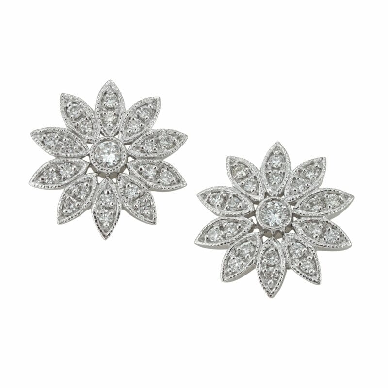 A Pair Of Diamond-set Daisy Earrings