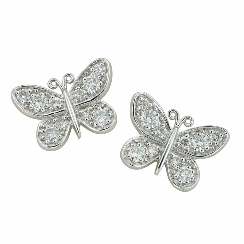 A Pair Of Diamond-set Big Butterfly Earrings