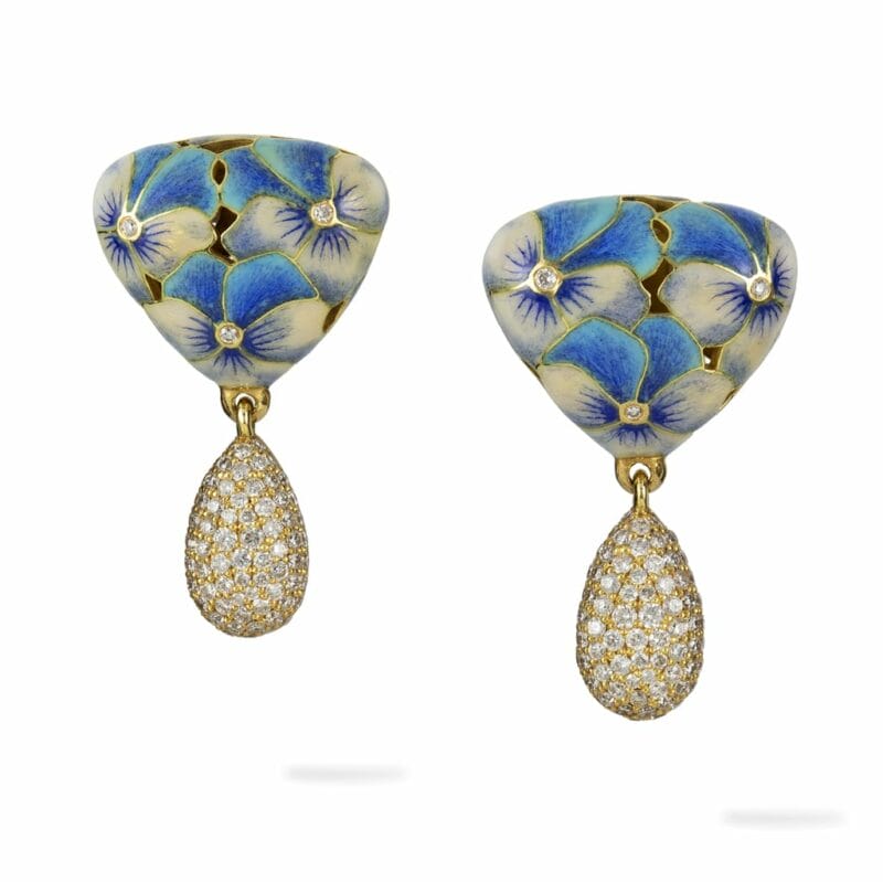 A pair of Viola Tricolor earrings by Ilgiz F