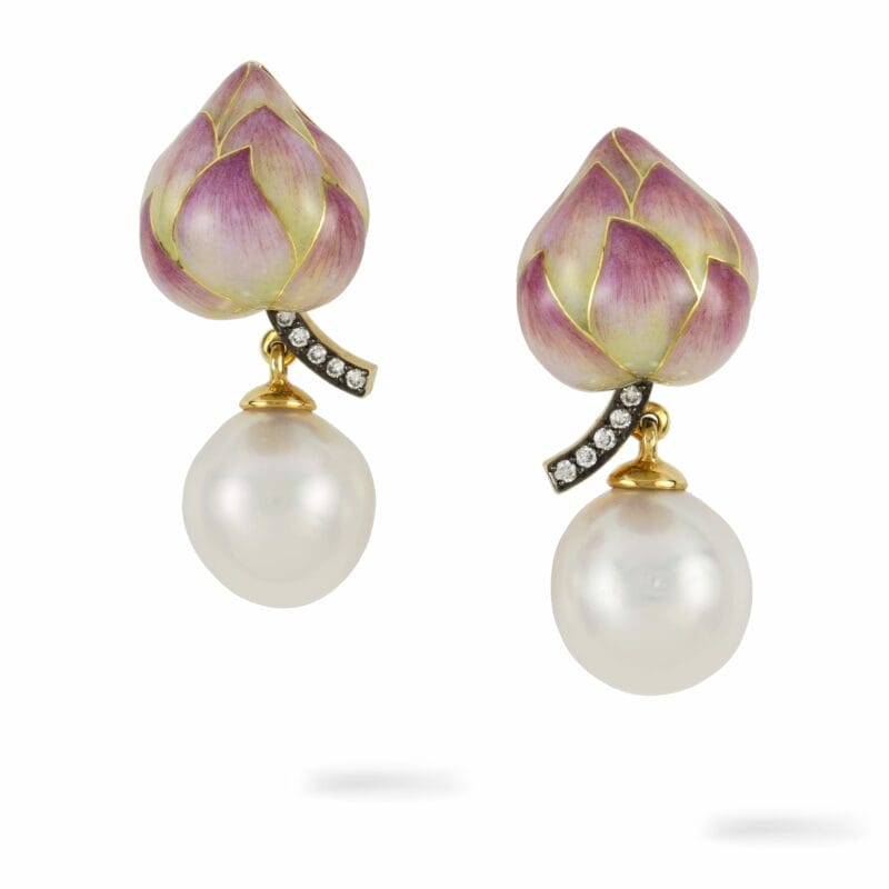A Pair Of Lotus Earrings By Ilgiz F