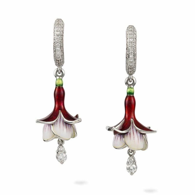 A Pair Of Fuchsia Earrings By Ilgiz F