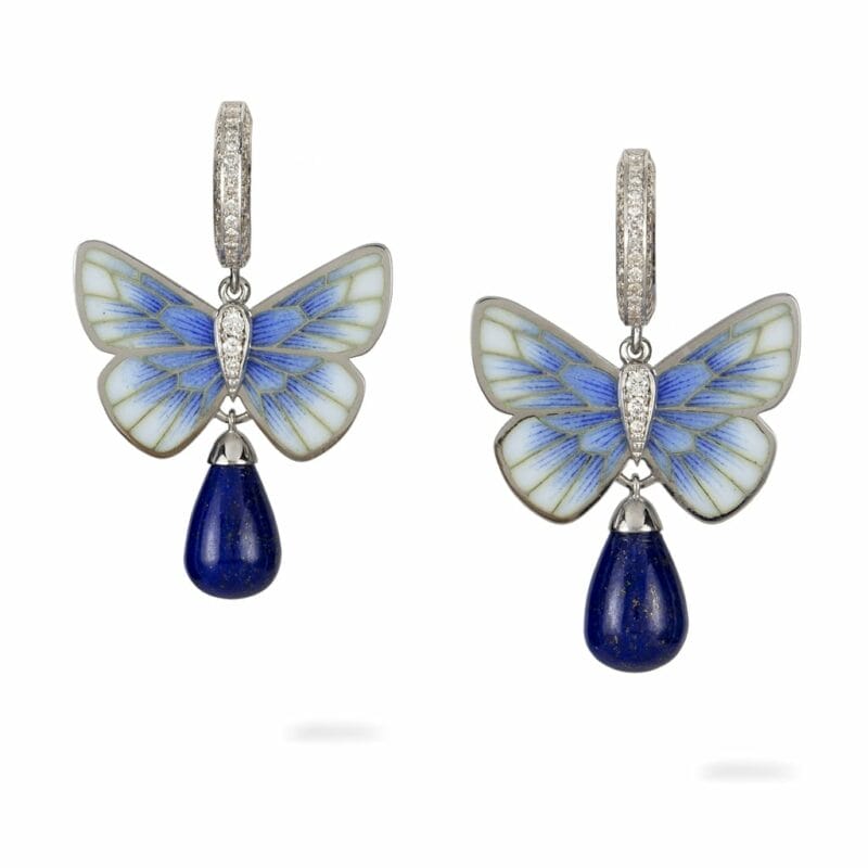 A pair of lapis butterfly earrings by Ilgiz F